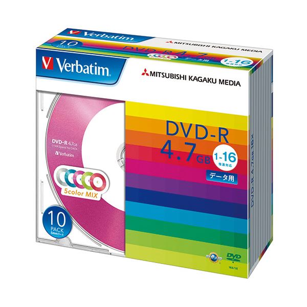 【送料無料】(まとめ) バーベイタム データ用DVD-R4.7GB 1-16倍速 5色カラーMIX 5mmスリムケース DHR47JM10V11パック(10枚:各色2枚) 【×10セット】 AV・デジモノ パソコン・周辺機器 その他のパソコン・周辺機器 レビュー投稿で次回使える2000円クーポン全員にプレゼント