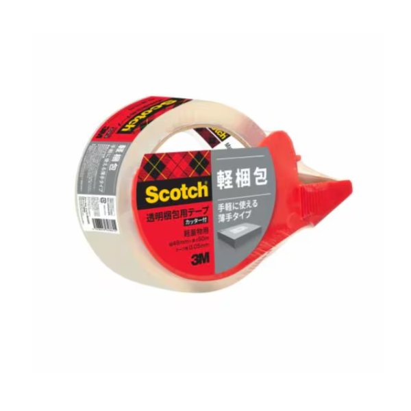 【送料無料】(まとめ) 3M スコッチ 透明梱包用テープ カッター付 48mm×50m 軽量物用 309DSN 1巻 【×10セット】