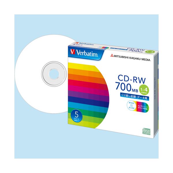 【送料無料】(まとめ) バーベイタム データ用CD-RW700MB 4倍速 ホワイトプリンタブル 5mmスリムケース SW80QP5V1 1パック(5枚) 【×10セット】 AV・デジモノ パソコン・周辺機器 その他のパソコン・周辺機器 レビュー投稿で次回使える2000円クーポン全員にプレゼント