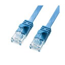 (まとめ) サンワサプライ カテゴリ6AフラットLANケーブル KB-FL6A-10BL 【×2セット】