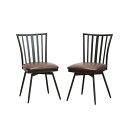 【送料無料】ダイニングチェア 同色2脚セット 座面高さ:約45cm ブラウン 360度 回転式 クラシックデザイン 食卓椅子 デスクチェア ワークチェア 椅子 ...