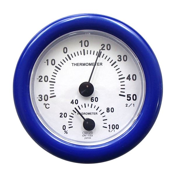 【送料無料】クレセル 日本製 温湿度計 壁掛け・卓上用 ブルー CR-103BB ダイエット・健康 健康器具 温度計・湿度計 レビュー投稿で次回使える2000円クーポン全員にプレゼント