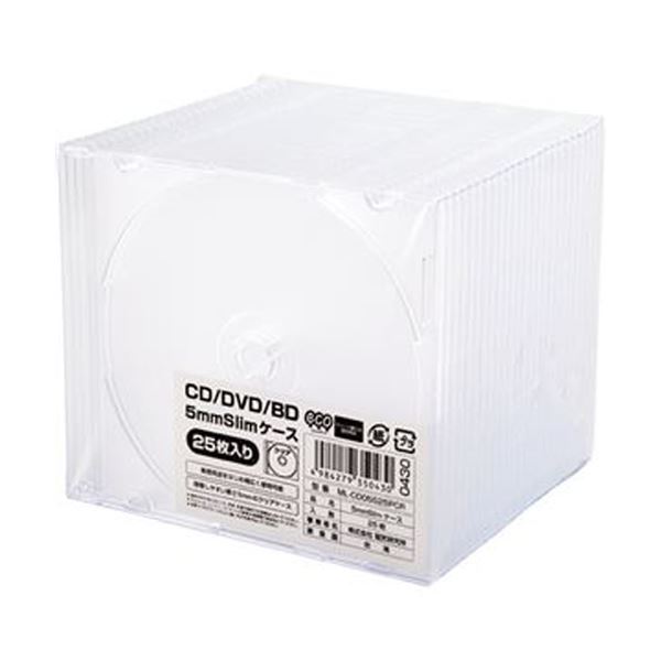 【送料無料】（まとめ）ハイディスク CD/DVDケース 1枚収納 5mmスリムケース クリア ML-CD05S25PCR 1パック（25枚）【×20セット】 AV・デジモノ パソコン・周辺機器 DVDケース・CDケース・Blu-rayケース レビュー投稿で次回使える2000円クーポン全員にプレゼント