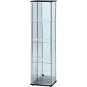 【送料無料】コレクションケース 約幅42.5×奥行36.5×高さ162cm 4段 ブラック 強化ガラス 背面ミラー LED ディスプレイケース リビング【代引不可】