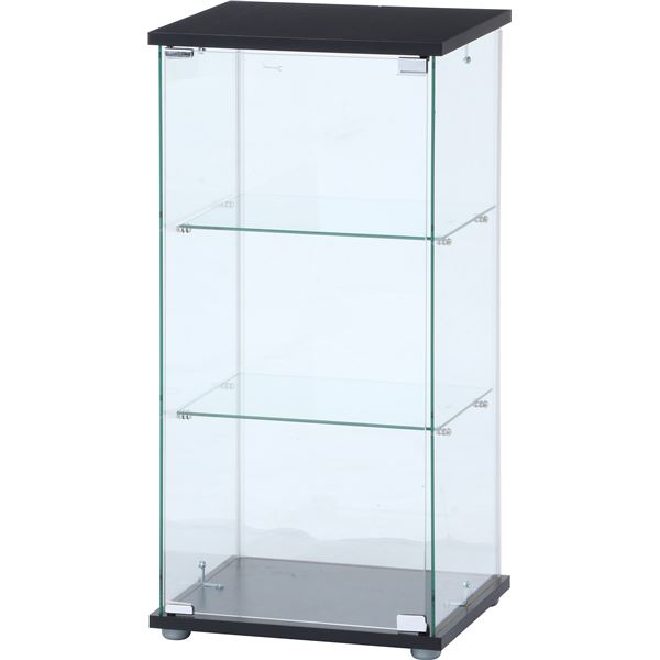 【送料無料】コレクションケース 約幅42.5×奥行36.5×高さ86cm 3段 クリア ブラック 強化ガラス ディス..
