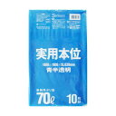 【送料無料】(まとめ) 日本サニパック ゴミ袋 実用本位 青半透明 70L NJ71 1パック(10枚) 【×30セット】