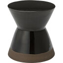 【送料無料】オットマン 直径30×高さ31cm ブラック 陶器製 屋外使用対応 サイドテーブル兼用 ミニ スツール リビング インテリア家具(3)