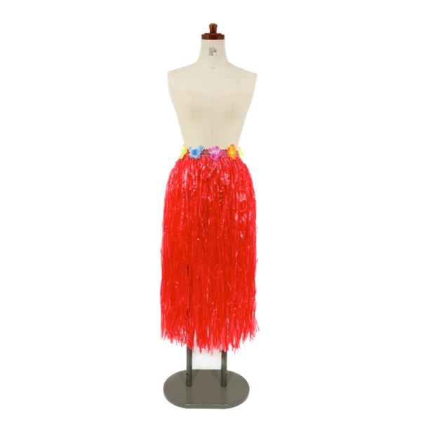 【送料無料】【コスプレ/パーティーグッズ】 ハワイアンスカート 着丈約78cm レッド 【×2セット】【代引不可】