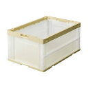 【送料無料】(まとめ) TANOSEE 折りたたみコンテナ 40L アイボリー/透明 1台 【×10セット】