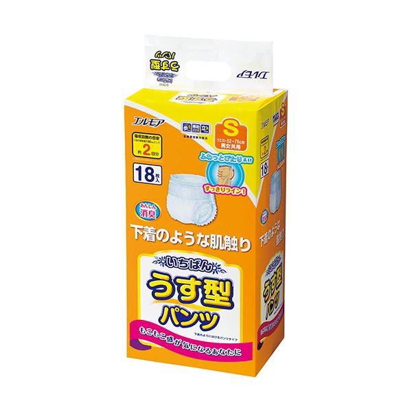 カミ商事 エルモア いちばんうす型パンツ S 1セット(72枚:18枚×4パック)