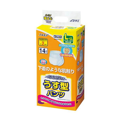 カミ商事 エルモア いちばんうす型パンツ L-LL 1セット(56枚:14枚×4パック) カミ商事 エルモア いちばんうす型パンツ L-LL 1セット(56枚:14枚×4パック)