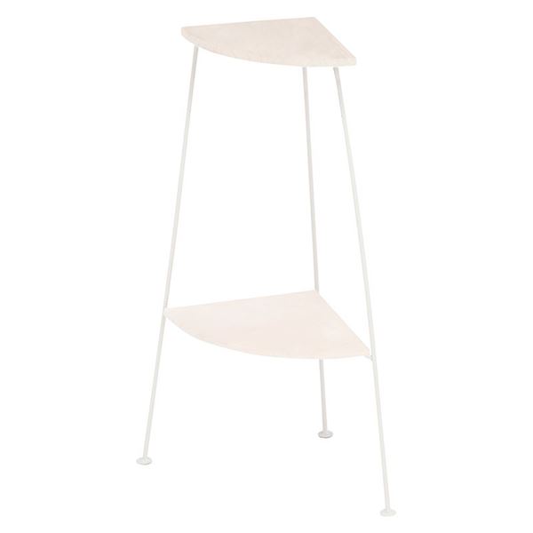 【送料無料】コーナーラック/収納棚 【幅25.5cm ホワイト】 2段 スチール パイン集成材 KR-3846WH 『デ..