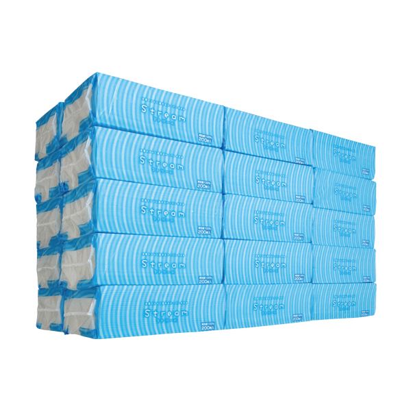 【送料無料】太洋紙業 水洗トイレに流せるペーパータオル ストリーム エコノミー 200枚/パック 1セット（40パック）