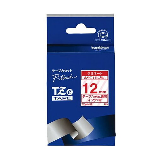 【送料無料】(まとめ) ブラザー ピータッチ TZeテープ(マットテープ) 12mm つや消し 透明/赤文字 TZE-M32 1個 【×3セット】 【送料無料】(まとめ) ブラザー ピータッチ TZeテープ(マットテープ) 12mm つや消し 透明/赤文字 TZE-M32 1個 【×3セット】