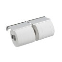 【送料無料】2連ペーパーホルダー/建築金物 【W281×D88mm】 ステンレス製 研磨 〔業務用 建材 建築金具〕