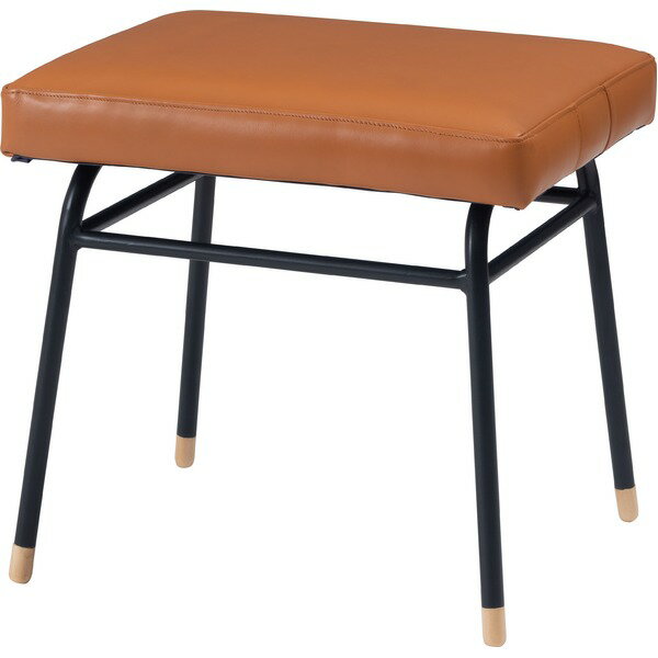 【送料無料】モダン スツール オットマン 幅50cm×奥行37cm×高さ47cm 本皮 皮革 スチール リビング ダイ..