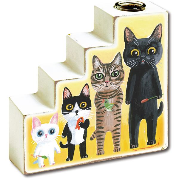 【送料無料】ユーパワー フラワーベース 糸井忠晴 「ネコの背比べ」