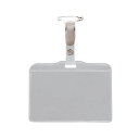 【送料無料】ライオン事務器 タッグ名札 ヨコ型ソフトタイプ 取付用クリップ付 N-73K 1セット(10個)