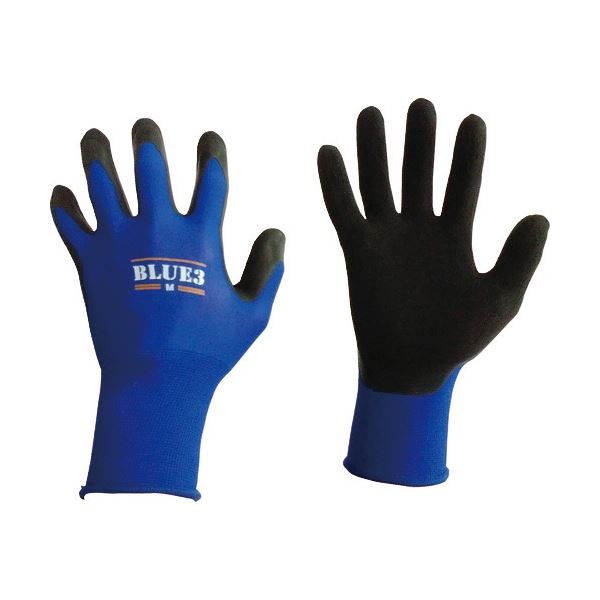 【送料無料】(まとめ) 富士手袋工業 ブルースリー 天然ゴム手袋 18G M ブルー 9320-M 1双 【×5セット】