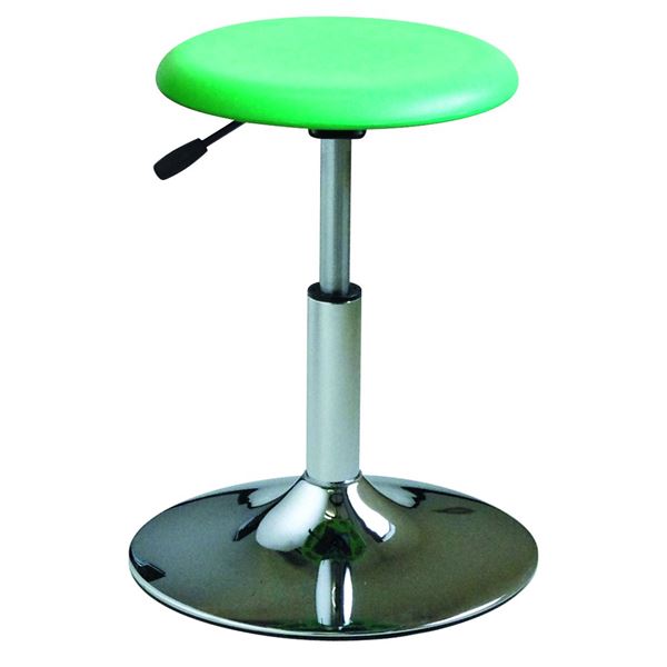 【送料無料】丸椅子/パーソナルチェア 【グリーン×クロームメッキ】 幅385mm 日本製 スチール 『コーンブロースツール』【代引不可】