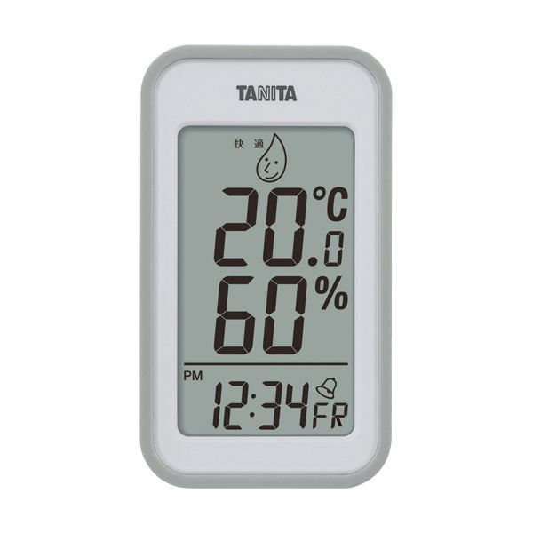【送料無料】（まとめ）タニタ デジタル温湿度計 グレーTT559GY 1個【×2セット】 ダイエット・健康 健康器具 温度計・湿度計 レビュー投稿で次回使える2000円クーポン全員にプレゼント