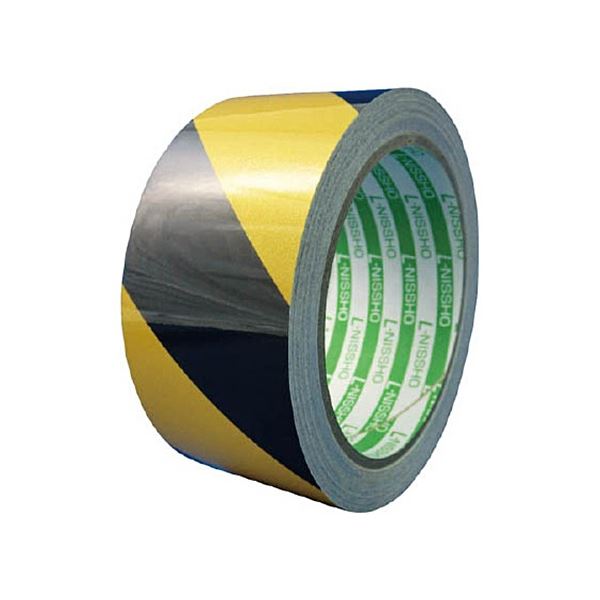 (まとめ) ニットウ エル日昌 再帰反射テープ 45mm×10m 黄/黒 HT-45YB 1巻 【×3セット】