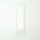 【送料無料】幅広枠ウォールミラー(38×130)(ホワイト/白) 天然木 姿見鏡 スリム 高級感 木製 飛散防止加工 壁掛け 北欧風 ヴィンテージ 韓国インテリ...