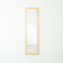 【送料無料】幅広枠ウォールミラー(38×130)(ナチュラル) 天然木 姿見鏡 スリム 高級感 木製 飛散防止加工 壁掛け 北欧風 ヴィンテージ 韓国インテリア...
