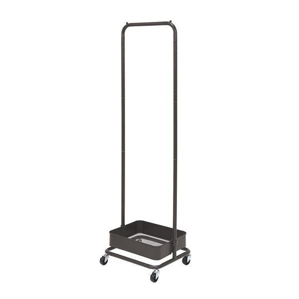 【送料無料】ハンガーラック 約幅42cm ダークブラウン スチール製 キャスター フック バスケット付き ..