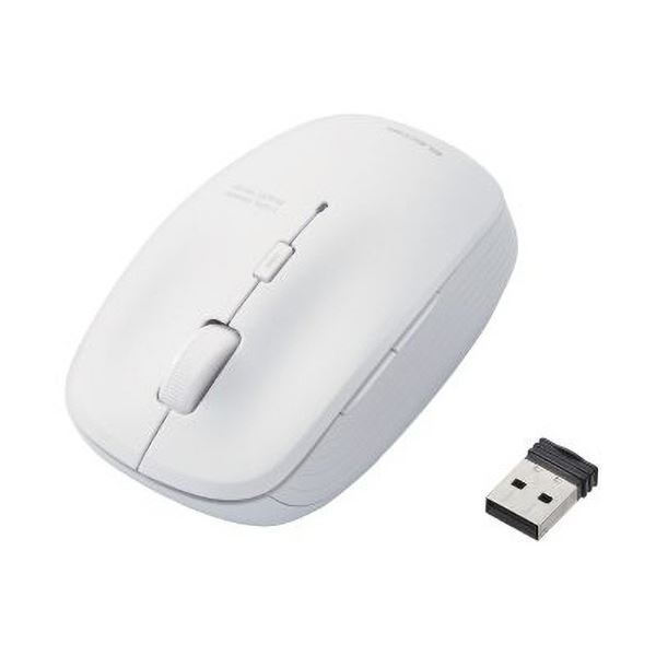 【送料無料】エレコム 抗菌ワイヤレス静音BlueLEDマウス(5ボタン) ホワイト M-BL21DBSKWH 1個