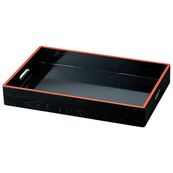 【送料無料】2尺 木製 目はじき料理箱/和食器 【黒天朱 小 木】 603×403×90mm 日本製 〔和食 レストラン 居酒屋 店舗 お店〕【代引不可】