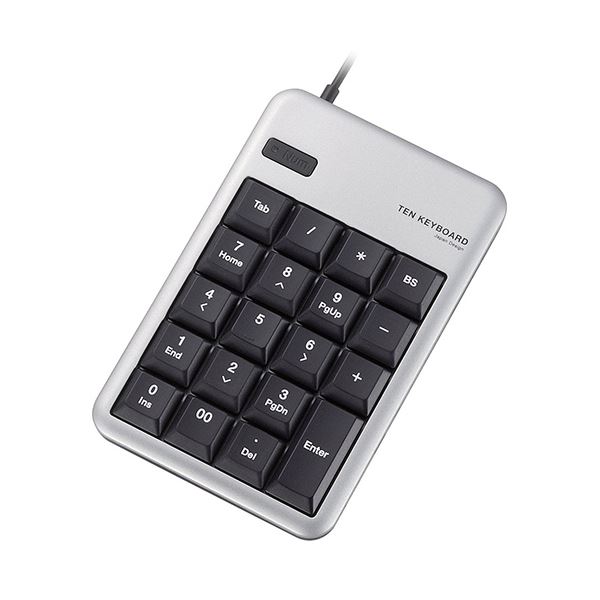 【送料無料】(まとめ) エレコム テンキーパッド Mサイズメンブレン シルバー TK-TCM011SV 1個 【×10セット】