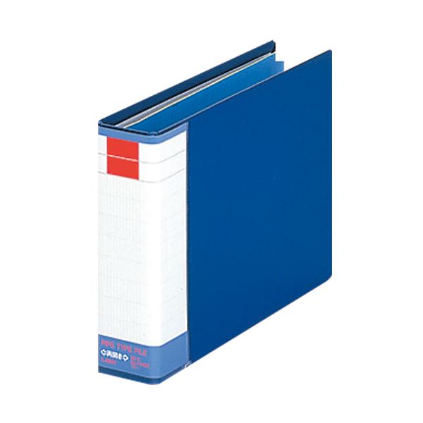 (まとめ) ライオン事務器 パイプ式ファイル(環境)両開き A5ヨコ 300枚収容 30mmとじ 背幅51mm ブルー No.736RK 1冊 【×10セット】