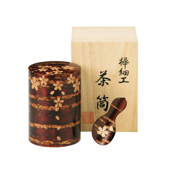 【送料無料】総皮茶筒大(桜)茶箕付セット 1-2-0049 生活用品・インテリア・雑貨 キッチン・食器 その他のキッチン・食器 レビュー投稿で次回使える2000円クーポン全員にプレゼント