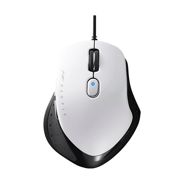 【送料無料】(まとめ) バッファロー 有線 BlueLED5ボタン ネオフィットマウス Mサイズ ホワイト BSMBU510MWH 1個 【×10セット】