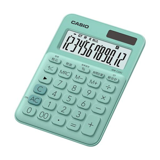 【送料無料】(まとめ) カシオ カラフル電卓 ミニジャストタイプ12桁 ミントグリーン MW-C20C-GN-N 1台 【×10セット】 【送料無料】(まとめ) カシオ カラフル電卓 ミニジャストタイプ12桁 ミントグリーン MW-C20C-GN-N 1台 【×10セット】