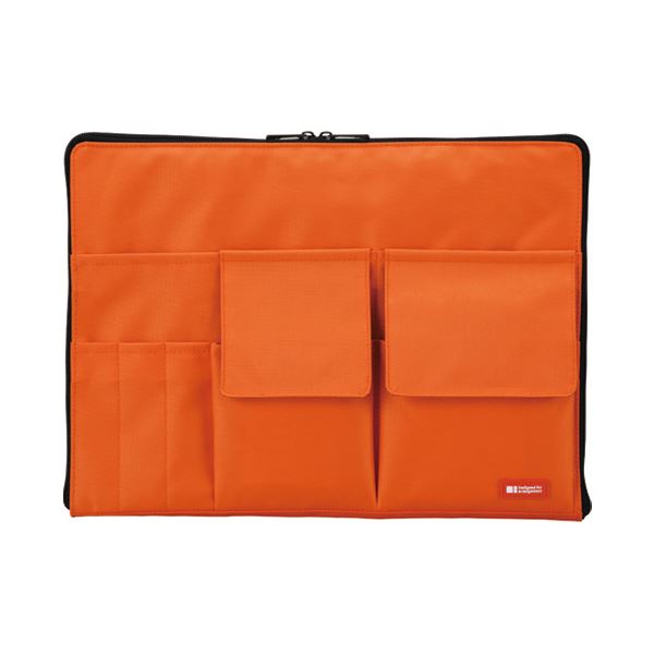 【送料無料】(まとめ) リヒトラブ(LIHITLAB) バッグ イン バッグ A4 橙 A-7554-4 【×3セット】