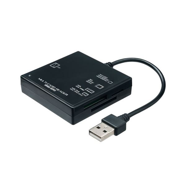 【送料無料】サンワサプライ USB2.0 カードリーダー ブラック ADR-ML23BKN AV・デジモノ パソコン・周..