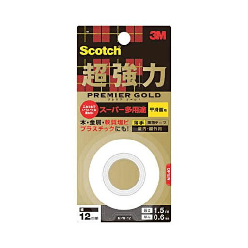(まとめ) 3M スコッチ 超強力両面テープ プレミアゴールド スーパー多用途 薄手 KPU-25 1巻 【×3セット】 (まとめ) 3M スコッチ 超強力両面テープ プレミアゴールド スーパー多用途 薄手 KPU-25 1巻 【×3セット】