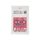 (まとめ) ジャパックス 環境袋策 再生原料ポリ袋 半透明 45L LR-44 1パック(10枚) 【×50セット】