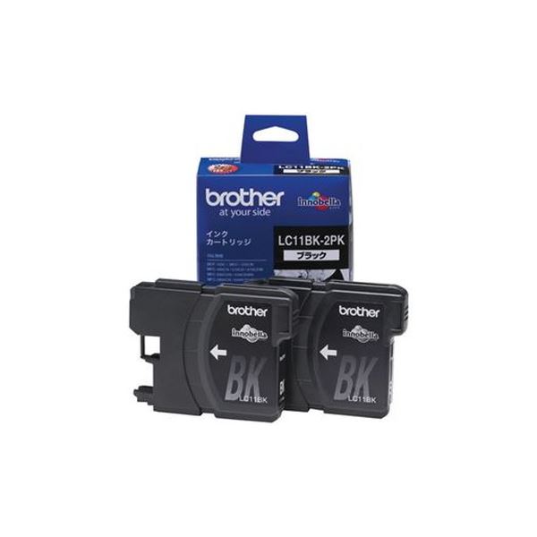 (まとめ)ブラザー インクカートリッジ LC11BK-2PK 黒2個【×3セット】