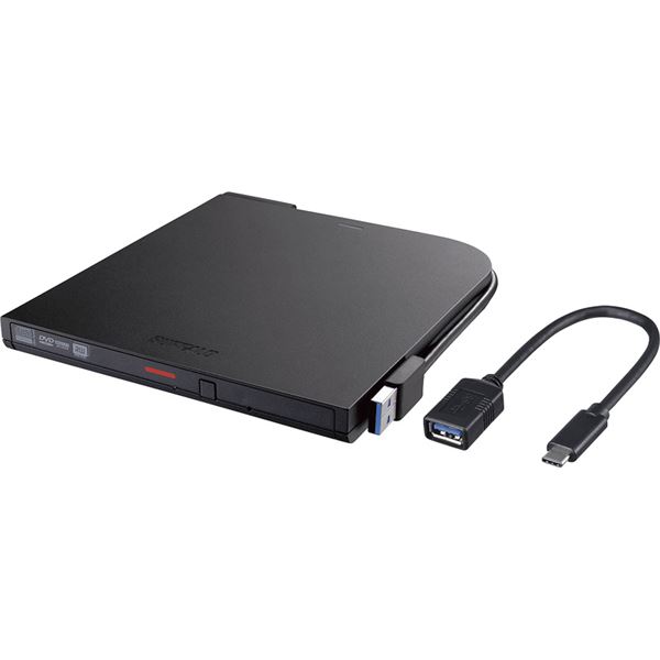 【送料無料】バッファロー USB3.2(Gen1)対応 ポータブルDVDドライブ 書込ソフト添付 ブラック DVSM-PTCV8U3-BKB AV・デジモノ AV・音響機器 記録用メディア その他の記録用メディア レビュー投稿で次回使える2000円クーポン全員にプレゼント