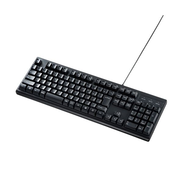 【送料無料】サンワサプライ 日本語109キーボード抗菌防水防塵タイプ ブラック SKB-BS6BK 1台