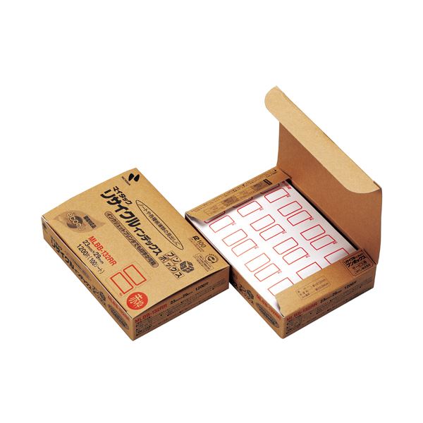 【送料無料】（まとめ） ニチバン マイタックリサイクルインデックス ブンボックス 中 23×29mm 赤枠 ML..