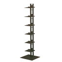 タワーシェルフ/収納棚 【ブラック】 幅35cm×奥行33cm×高さ130cm 日本製 スチール製 棚板6枚付き 【代引不可】