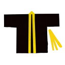 【送料無料】(まとめ)カラー不織布ハッピ 子供用 J 黒(黄襟)【×20セット】