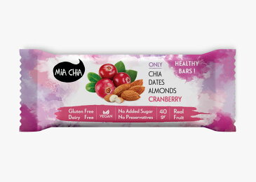 MiA CHiA energy bars ALMOND CRANBERRY（ミアチア　エナジーバー　アーモンドクランベリー　ビーガン）