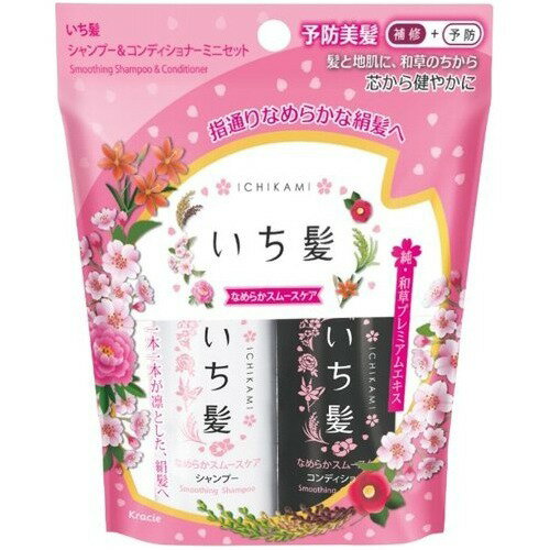 10000円以上送料無料 いち髪 なめらかスムースケア シャンプー＆コンディショナー ミニセット(1セット) 化粧品 ヘアケア シャンプー レビュー投稿で次回使える2000円クーポン全員にプレゼント