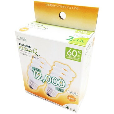 10000円以上送料無料 電球形蛍光灯 エコデンキュウ スパイラル形 E26 60形相当 電球色 06-0243(2コ入) 家電 電球・蛍光灯 電球型蛍光灯 レビュー投稿で次回使える2000円クーポン全員にプレゼント
