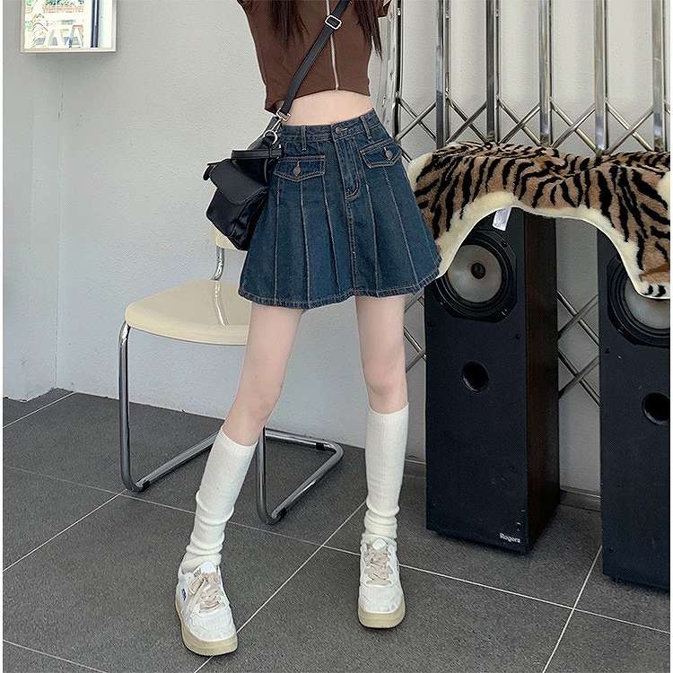 デニムスカートフリル切り替えハイウ...